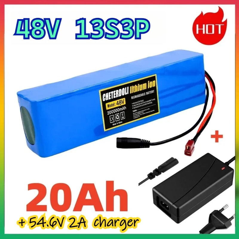 Ebike Battery 48V 20Ah Hailong - ชุดแบตเตอรี่ลิเธียมไอออน 20Ah 48V 18650 13S3P สำหรับแปลงจักรยานเป็นจักรยานไฟฟ้า