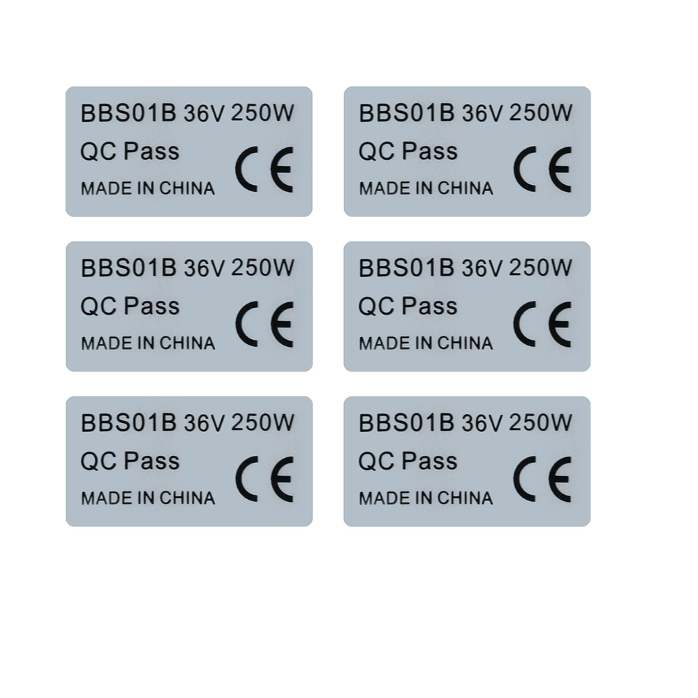Bafang Bbs02B 48V 750W Mid Drive Kit - สติ๊กเกอร์ 6 ชิ้น 36V 250W 48V