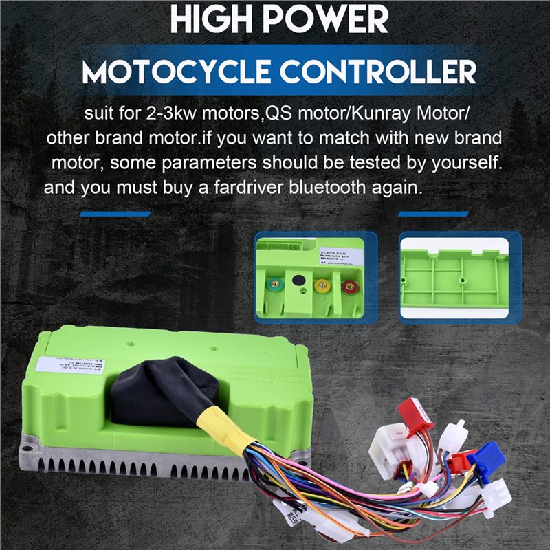 Sine Wave Controller 48V 72V 80A - Fardriver 48V-72V 80A 3KW คอนโทรลเลอร์คลื่นไซน์พร้อมบลูทูธสำหรับมอเตอร์ไซค์ไฟฟ้า สำหรับ