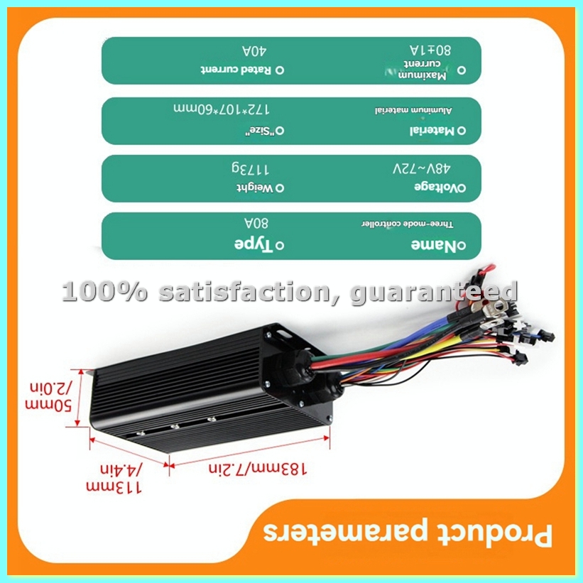ชุดควบคุมสามโหมดสำหรับจักรยานไ - Sine Wave Controller 48V 72V 80A บทวิจารณ์และราคา