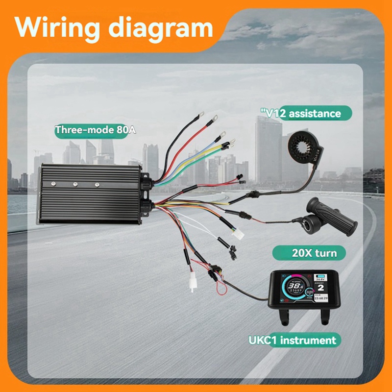 ชุดควบคุมสามโหมดสำหรับจักรยานไ - Sine Wave Controller 48V 72V 80A บทวิจารณ์และราคา