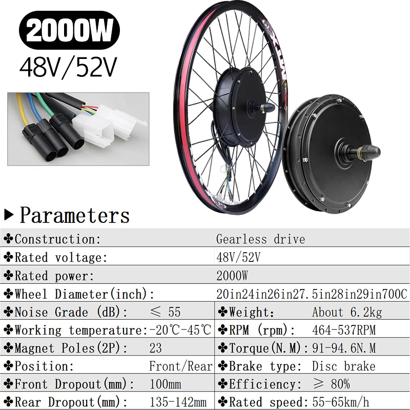 ชุดแปลงจักรยานไฟฟ้า 72V 5000W  - 72V 5000W Hub Motor Kit บทวิจารณ์และราคา