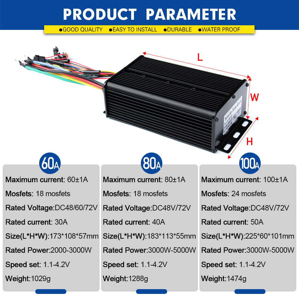 คอนโทรลเลอร์ไซน์เวฟ 3 โหมด 200 - Sine Wave Controller 48V 72V 80A บทวิจารณ์และราคา