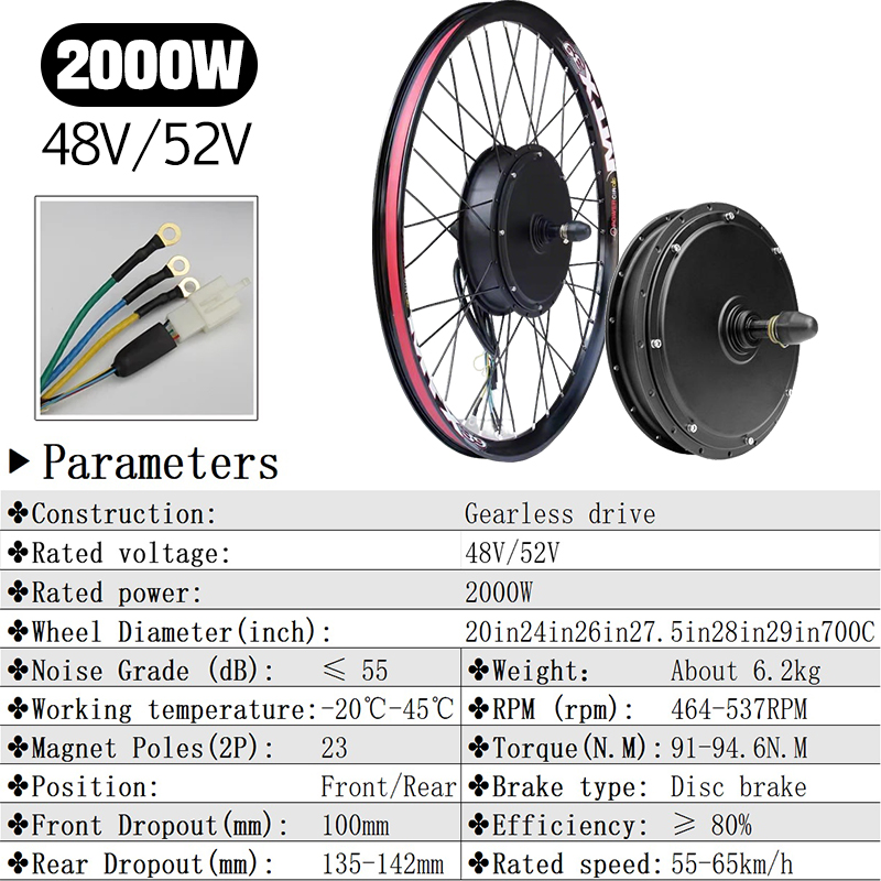 มอเตอร์ดุมล้อหลังแบบหมุนได้สำห - 72V 5000W Hub Motor Kit บทวิจารณ์และราคา