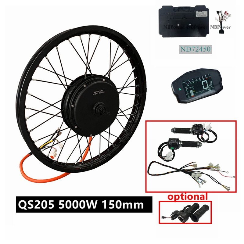 ชุดมอเตอร์ไฟฟ้าสำหรับจักรยาน N - 72V 5000W Hub Motor Kit บทวิจารณ์และราคา