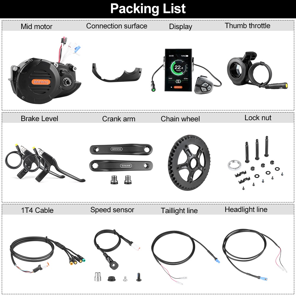 ชุดแปลงมอเตอร์จักรยานไฟฟ้า Baf - Mid Drive Motor Kit 52V 1000W บทวิจารณ์และราคา