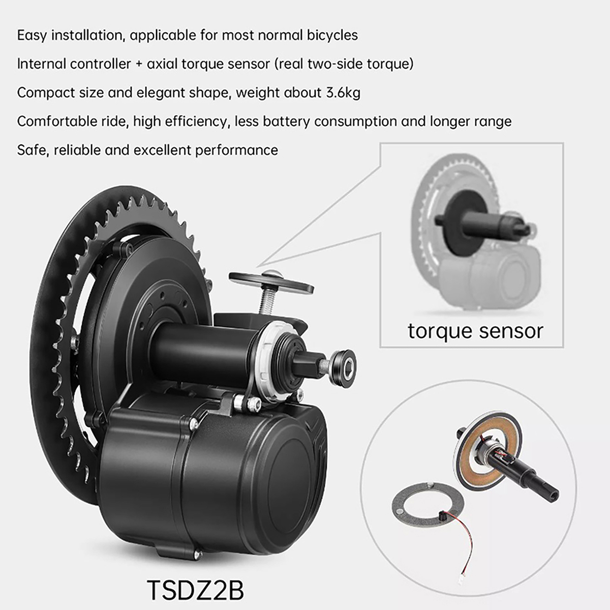 ใหม่รุ่น Tongsheng 48V 500W EB - Tongsheng Tsdz2B Mid Drive Motor บทวิจารณ์และราคา